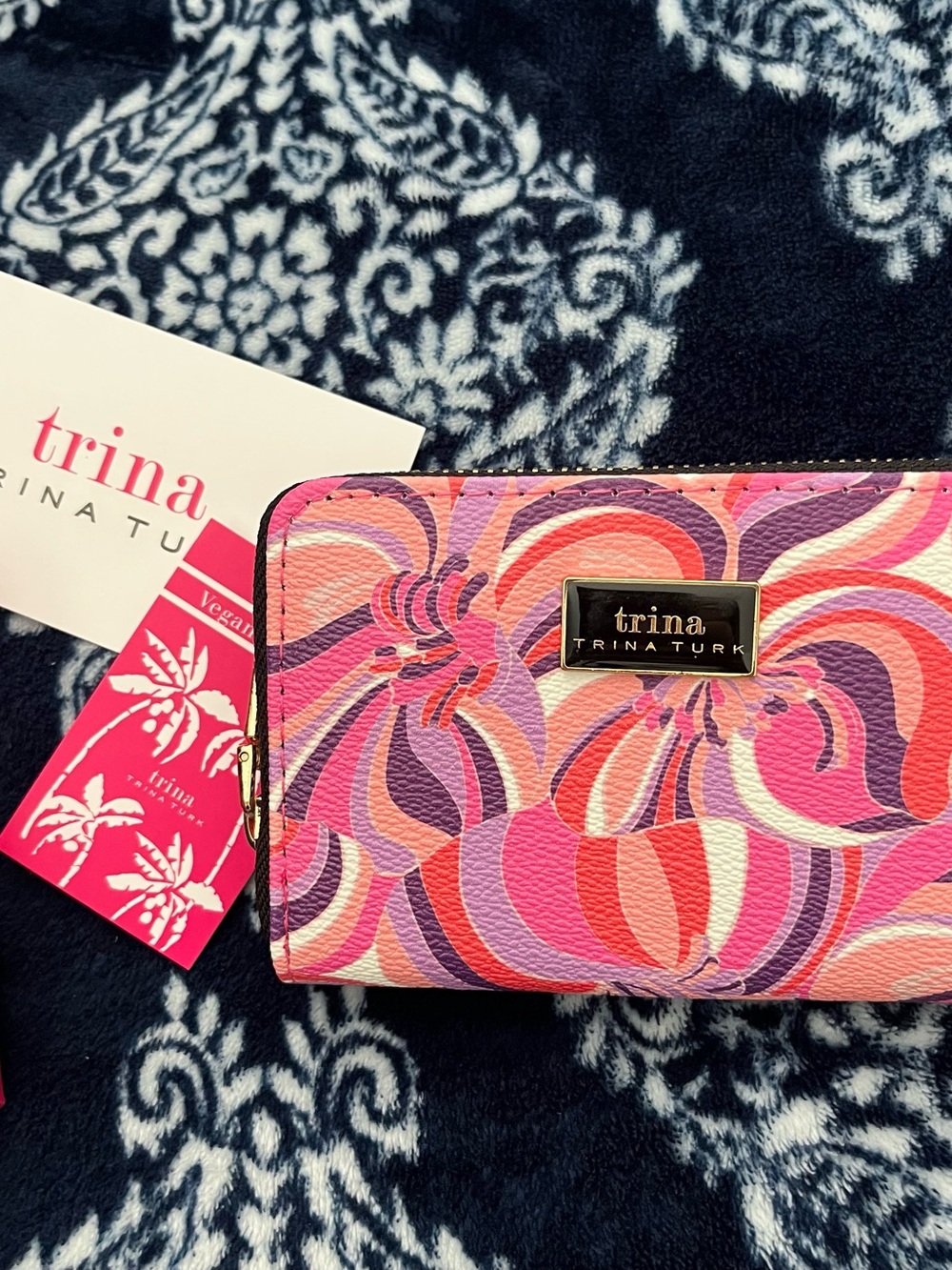 Trina Turk Small Zip Around Sea Anemone Wallet